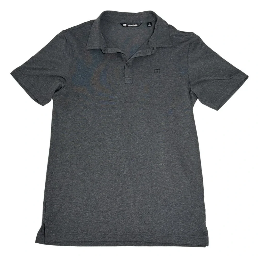 Travis Mathew Men's Polo Shirt - Dark Gray Short Sleeve‎ Collared Sz Medium